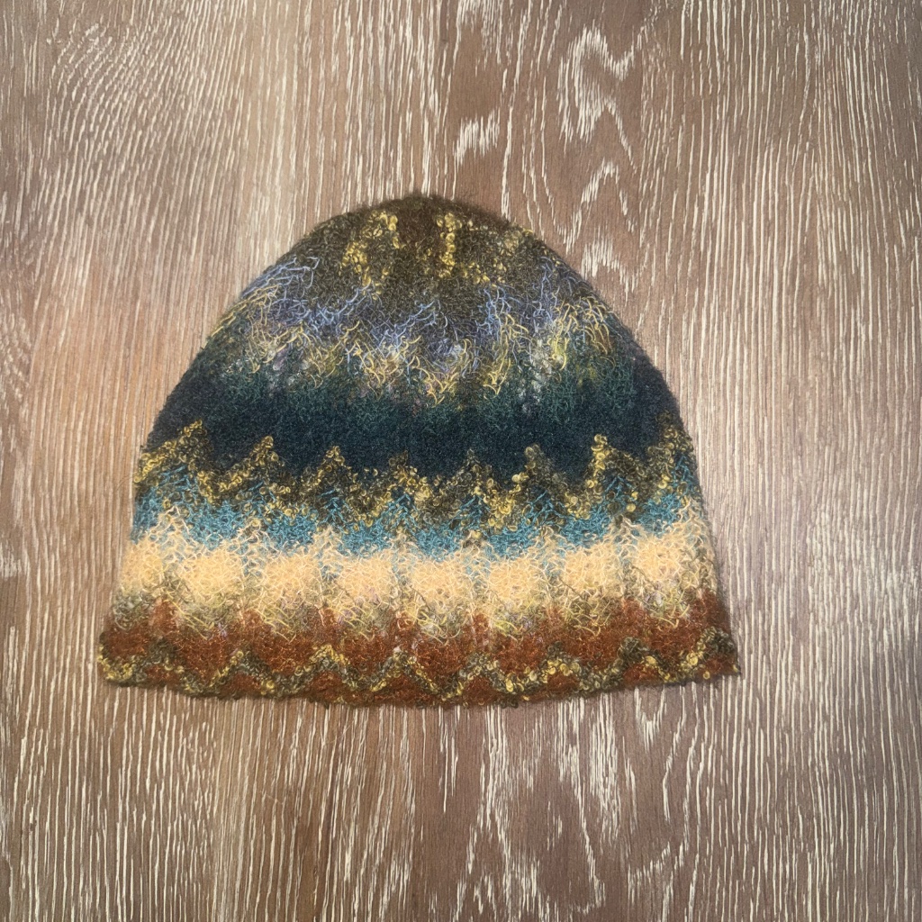 Missoni Wool Zig Zag Green/Brown Blue Beanie-O/S